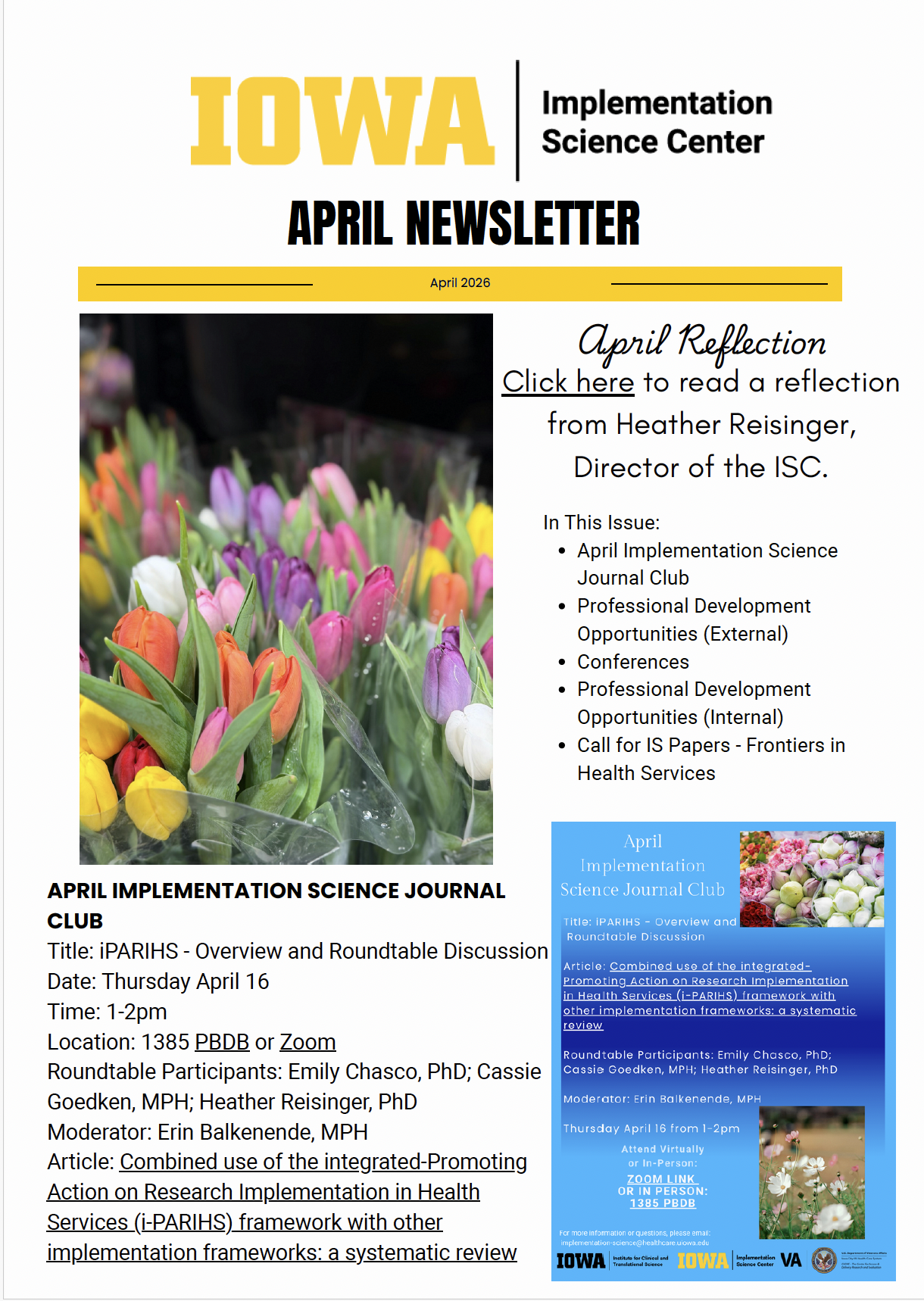 April Newsletter Cover Image
